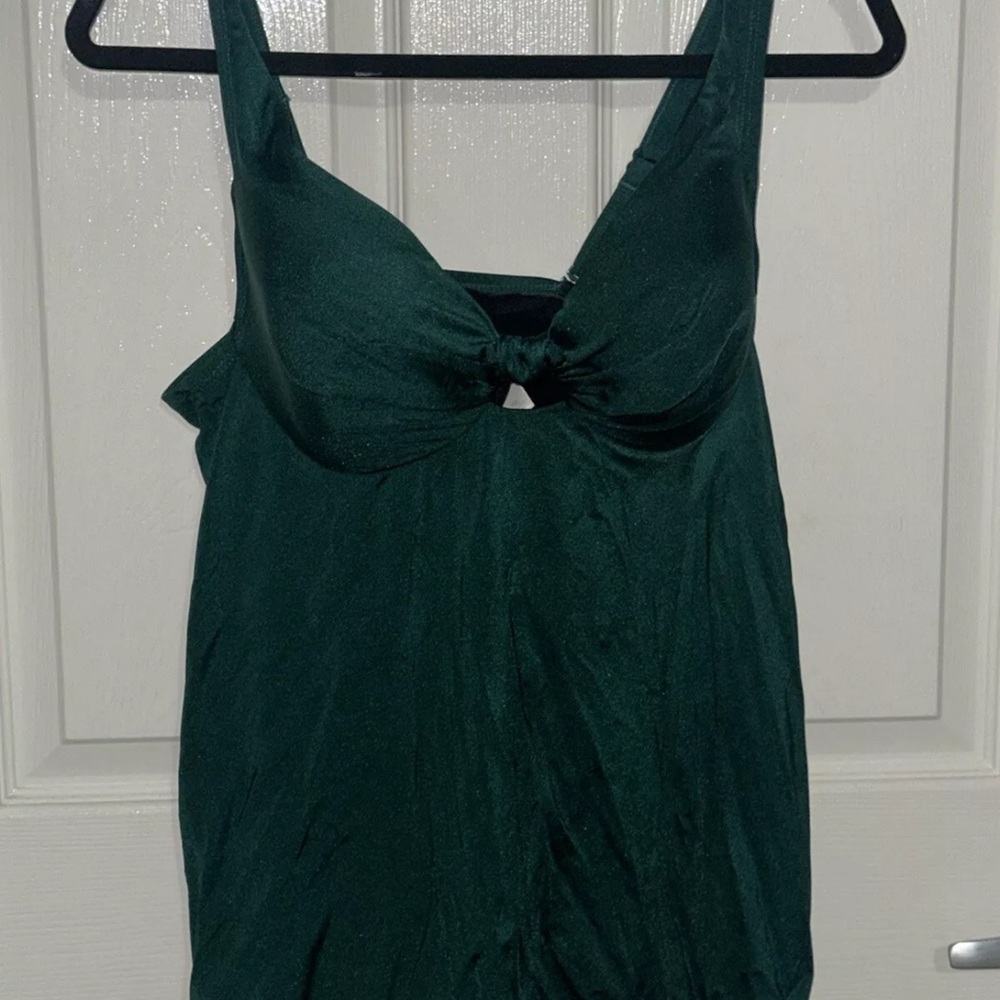 Cacique Green One Piece Swimsuit with Knot Detail